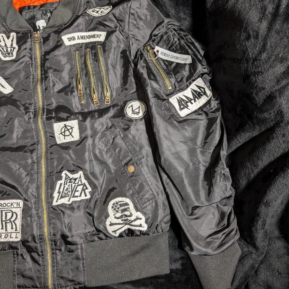 Mens patchwork bomber jacket - Picture 3 of 5